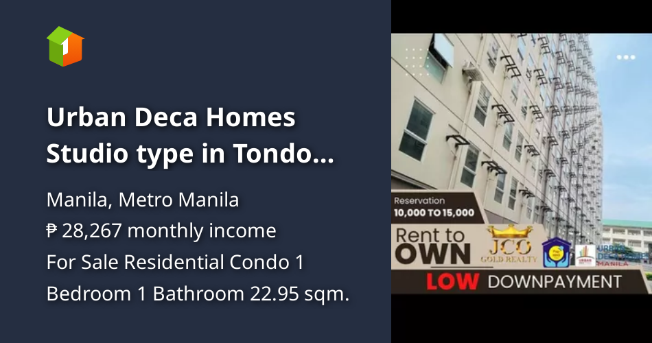 Urban Deca Homes Studio type in Tondo Manila [Condos 🏙️] (March 2025 ...