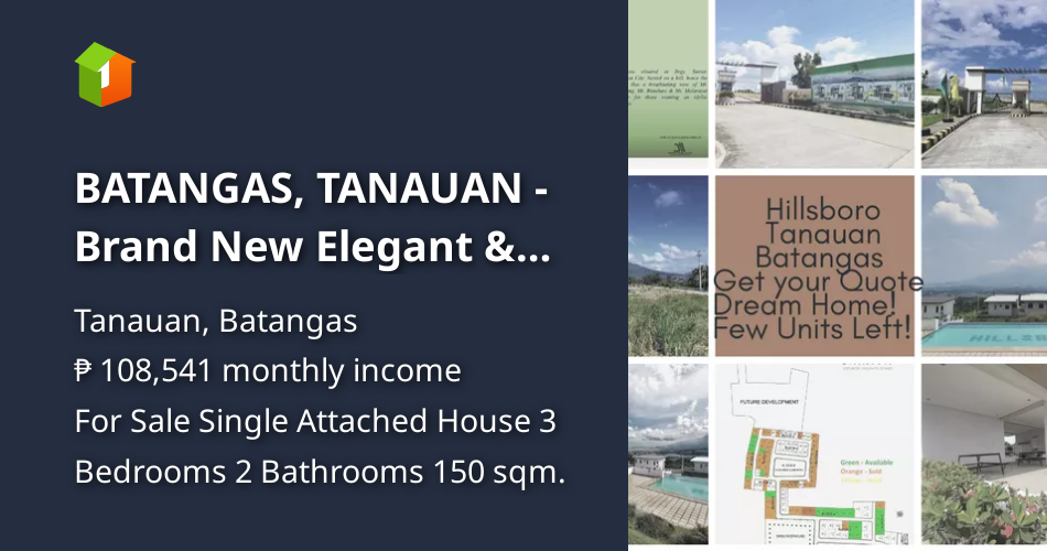 BATANGAS, TANAUAN Brand New Elegant & Quality House & Lot For Sale