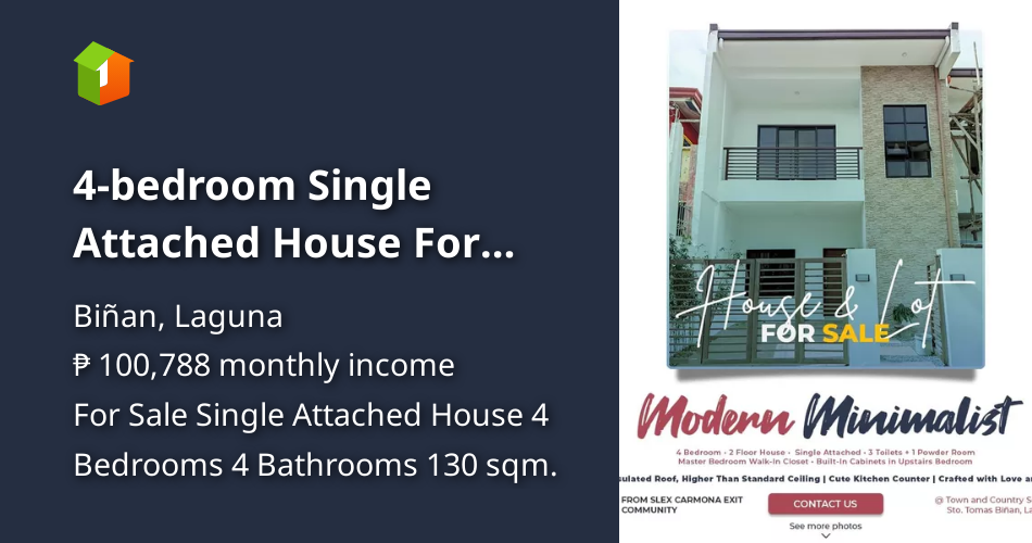 4bedroom Single Attached House For Sale in Binan Laguna [House and Lot