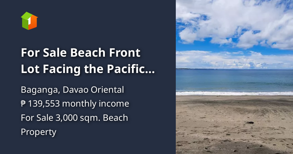 For Sale Beach Front Lot Facing the Pacific Ocean [Beach Property 🏖️