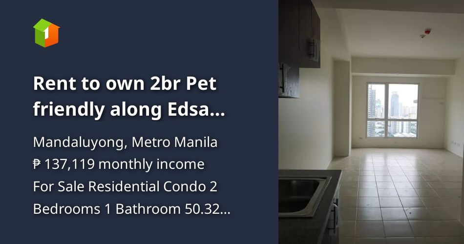 Rent to own 2br Pet friendly along Edsa near Makati BGC Megamall [Condo