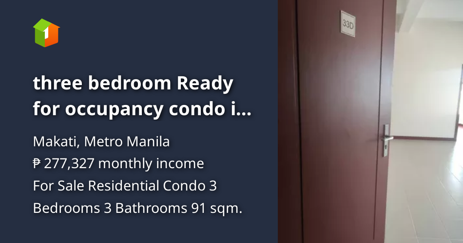 Three bedroom Ready for occupancy condo in makati rcbc plaza gt tower ...