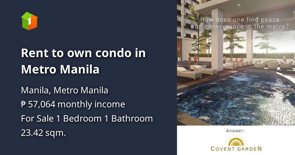 Rent to own condo in Metro Manila [Condo 🏙️] (December 2021) in Manila