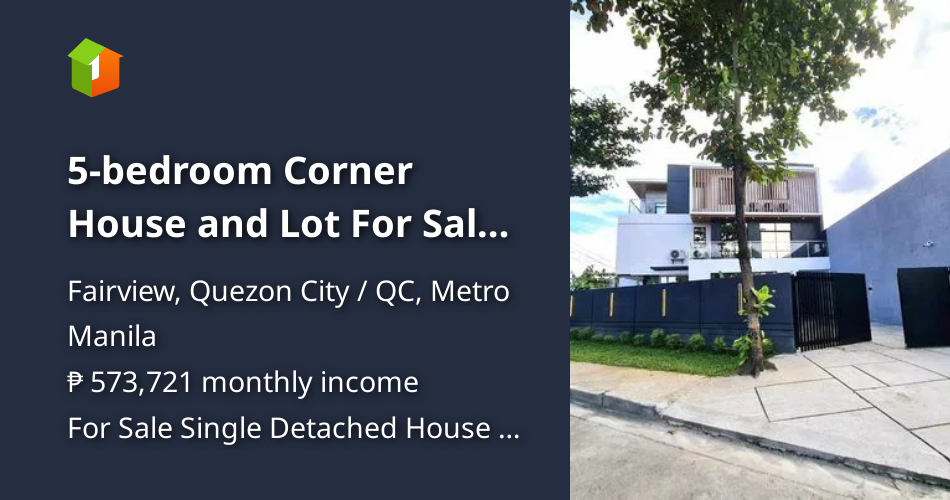 5bedroom Corner House and Lot For Sale in West Fairview Quezon City