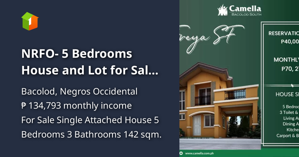 NRFO 5 Bedrooms House and Lot for Sale in Brgy. Tangub, Bacolod City [House and Lot 🏘️] (May