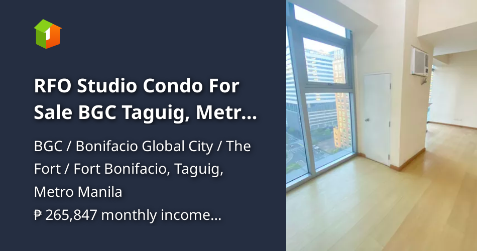 RFO Studio Condo For Sale BGC Taguig, Metro Manila [Condo 🏙️] (March