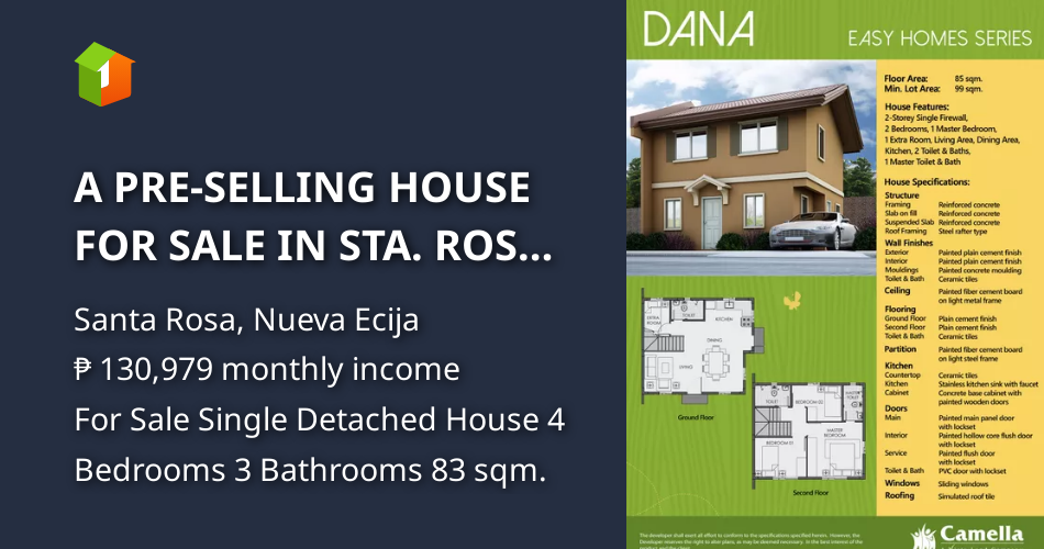 A PRESELLING HOUSE FOR SALE IN STA. ROSA, NUEVA ECIJA [House and Lot 🏘