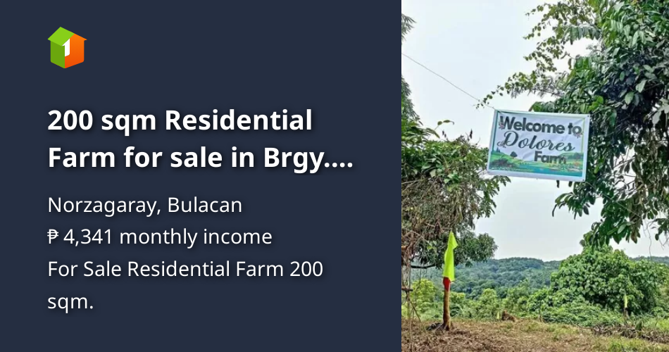 200 sqm Residential Farm for sale in Brgy. Bangkal Norzagaray, Bulacan