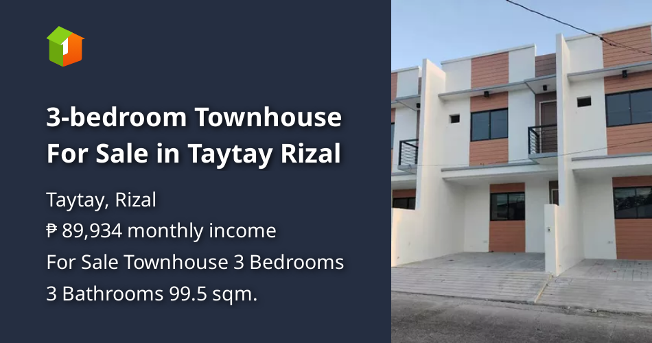3bedroom Townhouse For Sale in Taytay Rizal [House and Lot 🏘️] (April