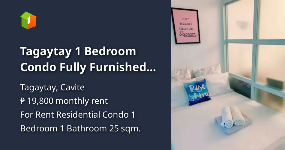 Tagaytay 1 Bedroom Condo Fully Furnished for Rent [Condo 🏙️] (August 2024) in Tagaytay, Cavite