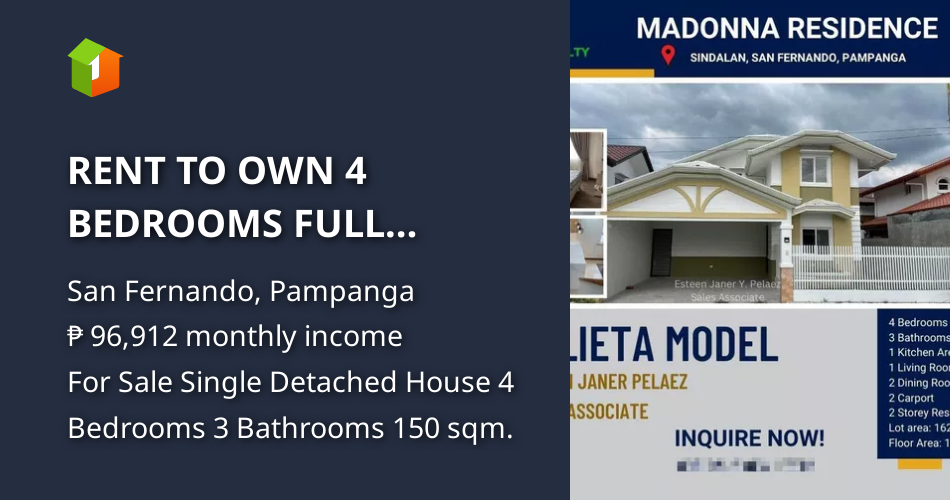 RENT TO OWN 4 BEDROOMS FULL FINISHED SAN FERNANDO, PAMPANGA [House and