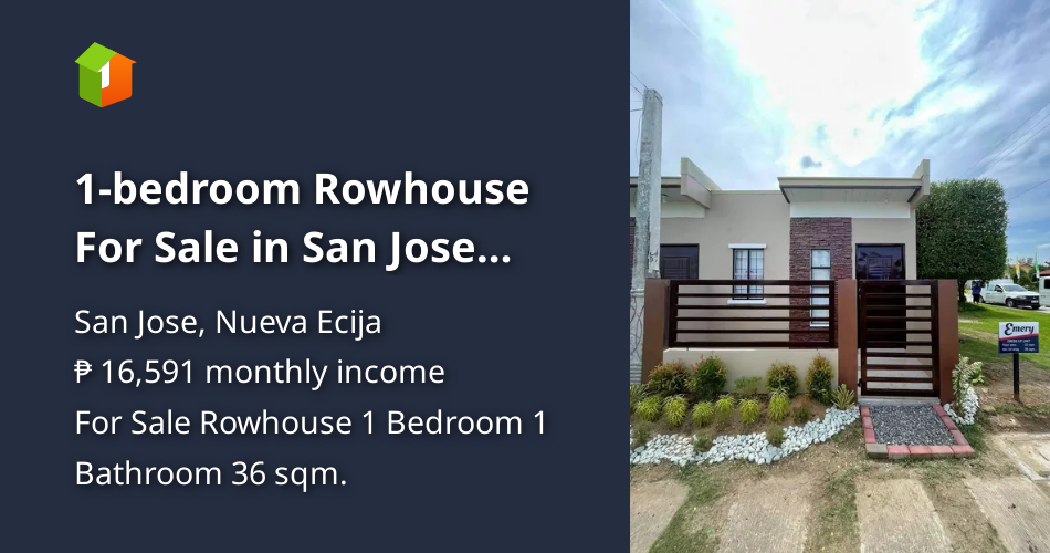 1bedroom Rowhouse For Sale in San Jose Nueva Ecija Complete Turnover