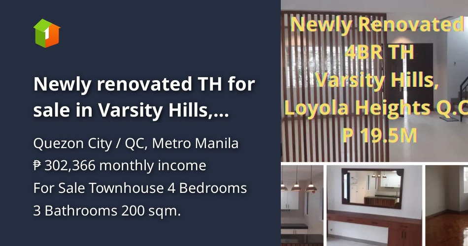 Newly renovated TH for sale in Varsity Hills, Loyola Heights Q.C [House