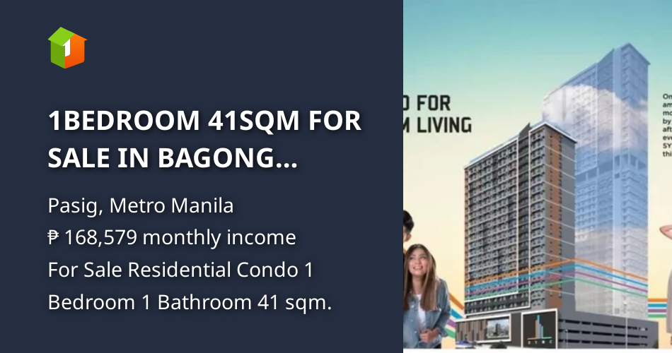 1BEDROOM 41SQM FOR SALE IN BAGONG ILOG,PASIG CITY [Condo 🏙️] (January