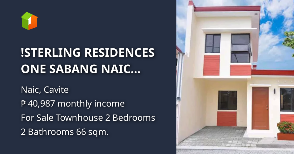 !STERLING RESIDENCES ONE SABANG NAIC CAVITE [House and Lot 🏘️] (April