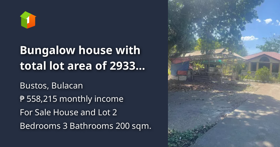 Bungalow house with total lot area of 2933 square meters [House and Lot