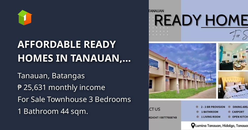 AFFORDABLE READY HOMES IN TANAUAN, BATANGAS FOR OFW [House and Lot 🏘️
