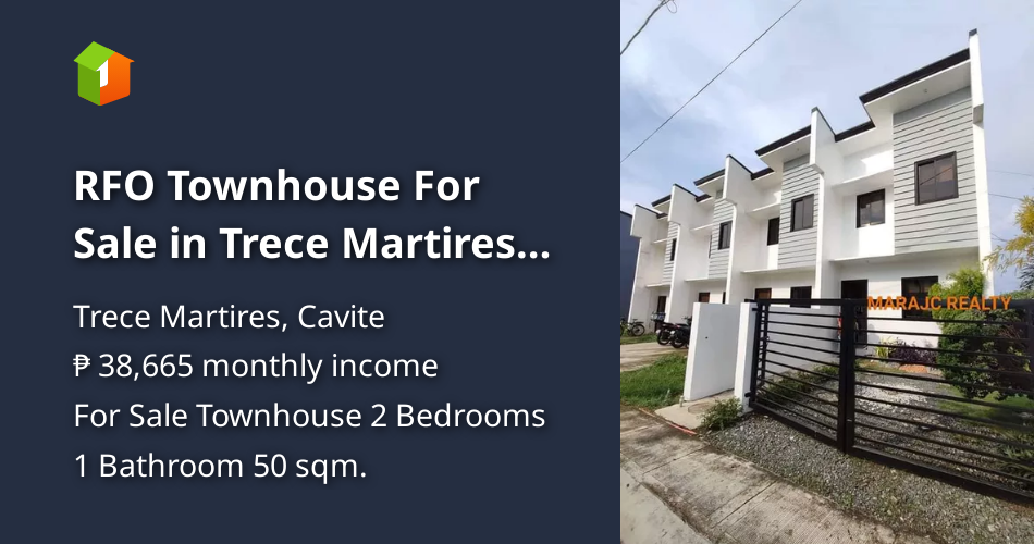 RFO Townhouse For Sale in Trece Martires Cavite [House and Lot 🏘️] (May