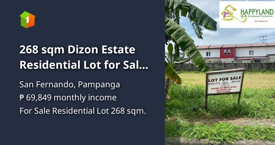 268 sqm Dizon Estate Residential Lot for Sale Blk 44 Lot 7 Sn.Agustin