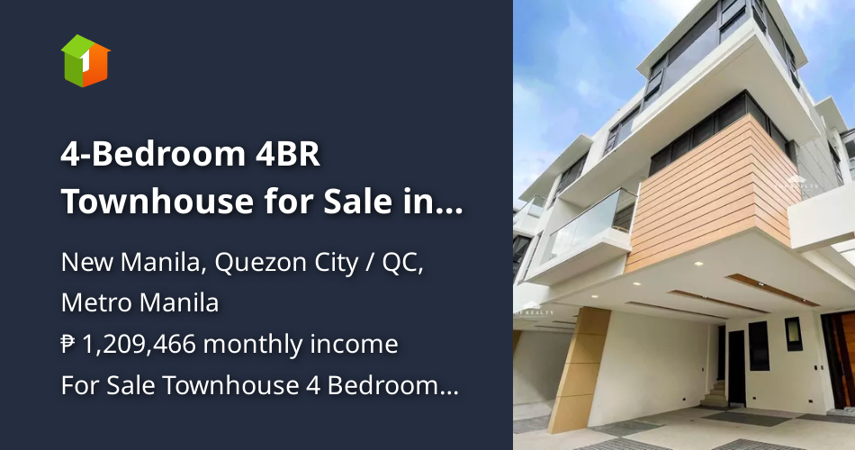 4-Bedroom 4BR Townhouse for Sale in New Manila, QC, Quezon City [Houses ...