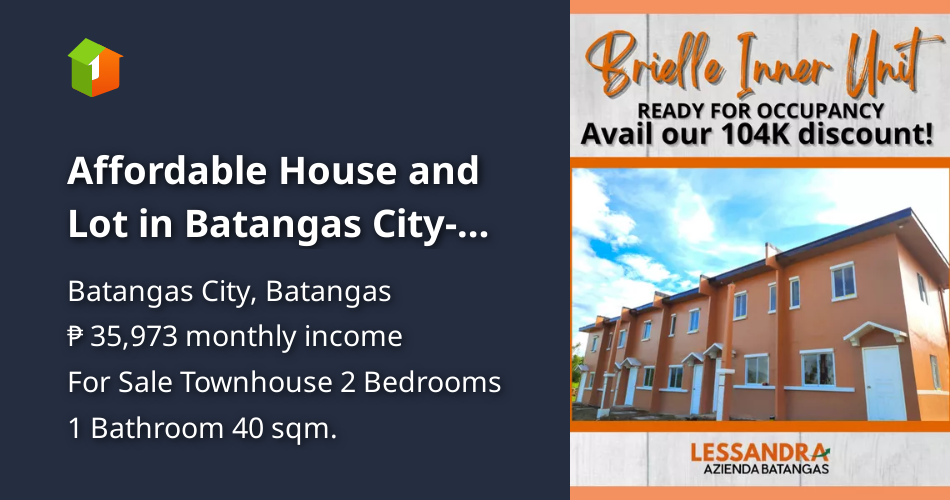 Affordable House and Lot in Batangas City-Brielle Inner Unit [Houses ...