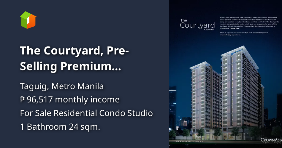 Fresh Look at The Courtyard Pre Selling Premium Upscale Condo In Taguig Condos