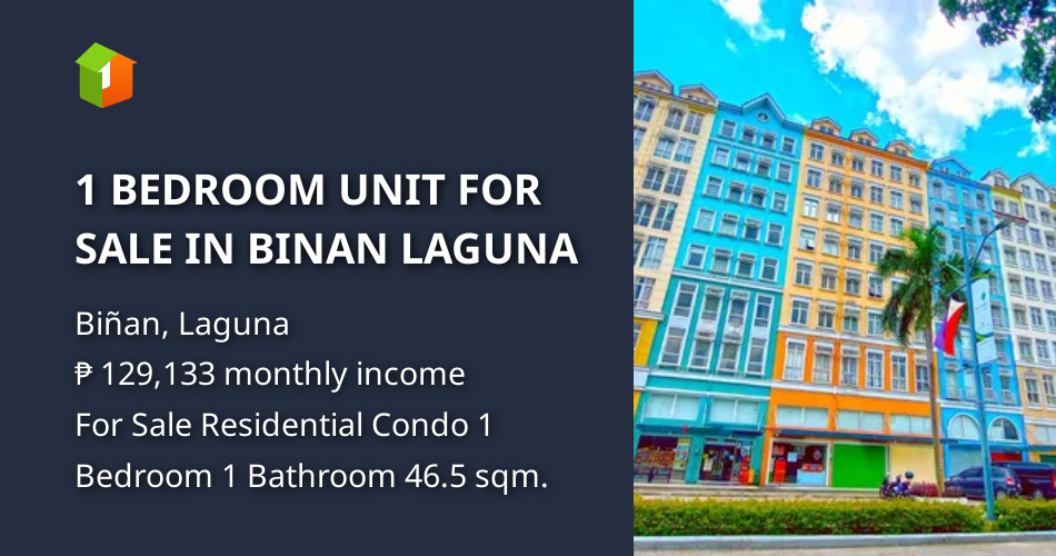 1 BEDROOM UNIT FOR SALE IN BINAN LAGUNA [Condo 🏙️] (May 2024) in Biñan, Laguna for sale