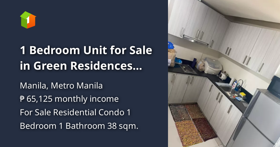 1 Bedroom Unit for Rent in Green Residences Manila [Condo 🏙️] (April