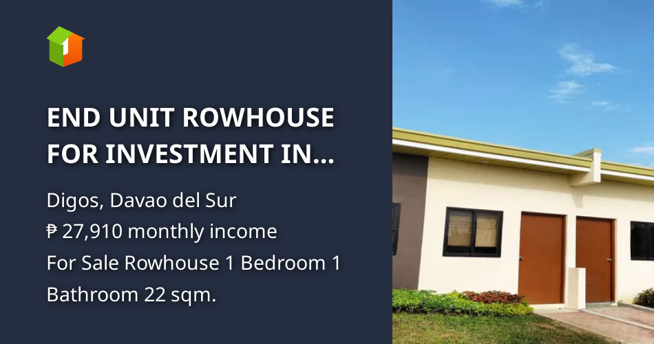 END UNIT ROWHOUSE FOR INVESTMENT IN DIGOS CITY [House and Lot 🏘️