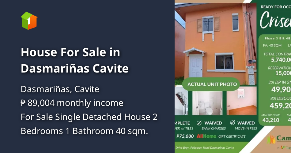 House For Sale in Dasmariñas Cavite [House and Lot 🏘️] (September 2022