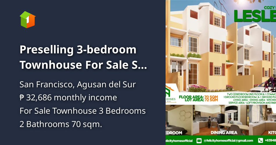 Preselling 3bedroom Townhouse For Sale San Francisco Agusan del Sur