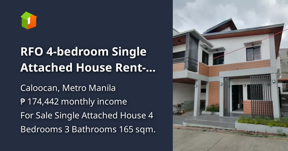 RFO 4bedroom Single Attached House Renttoown in Caloocan [House and