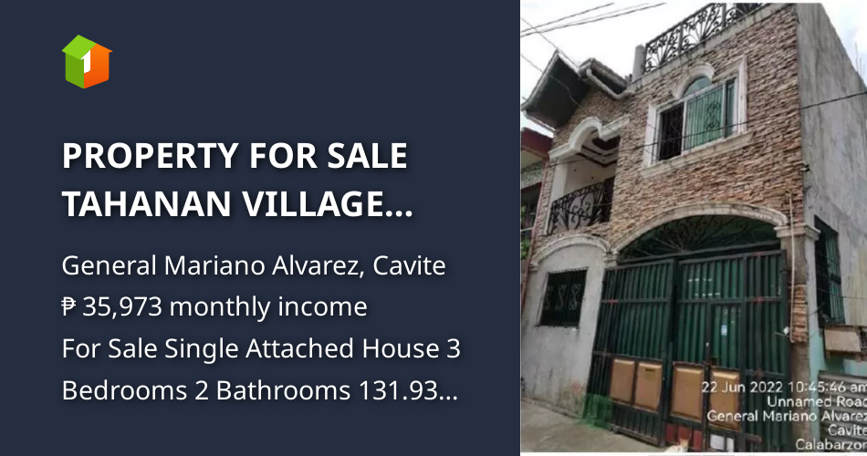 PROPERTY FOR SALE TAHANAN VILLAGE GENERAL MARIANO ALVAREZ, CAVITE
