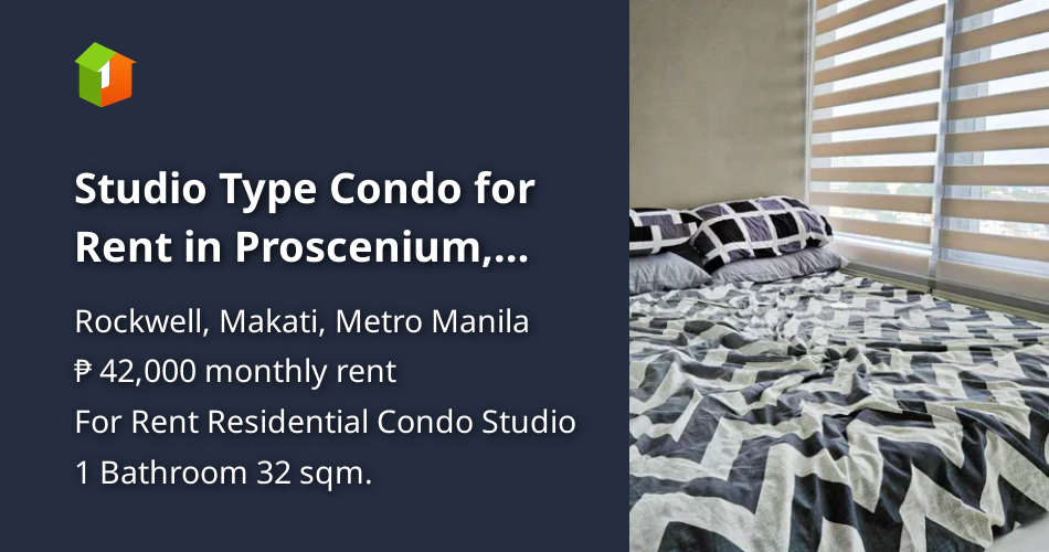 Studio Type Condo for Rent in Proscenium, Rockwell, Makati City [Condos 🏙️] (October 2024) in