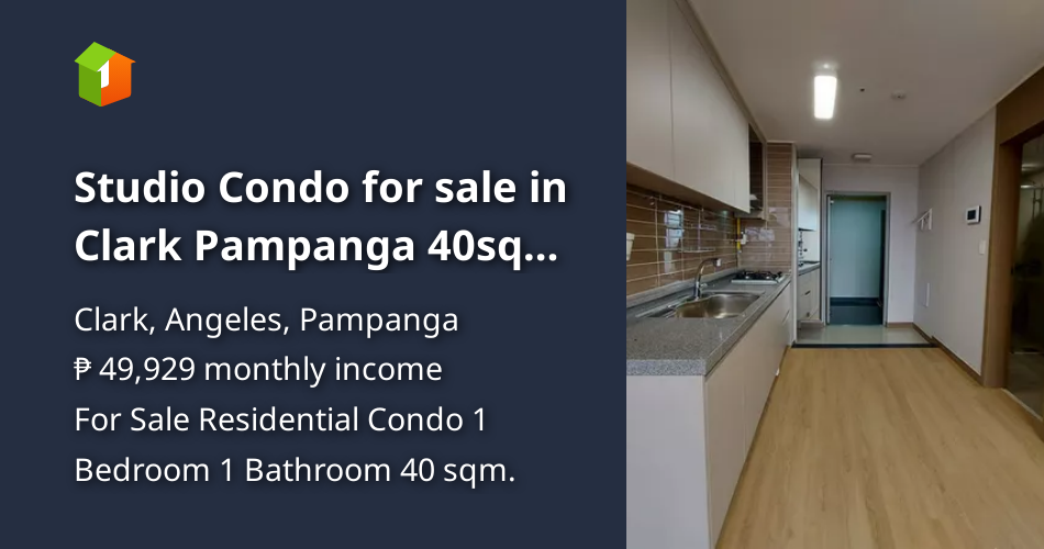 Studio Condo for sale in Clark Pampanga 40sqm Ready for occupancy