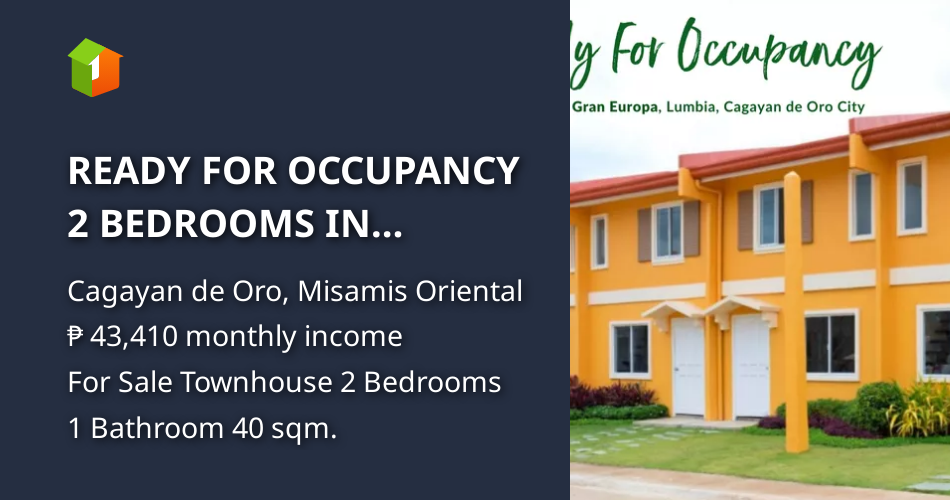 READY FOR OCCUPANCY 2 BEDROOMS IN LUMBIA, CAGAYAN DE ORO CITY [House