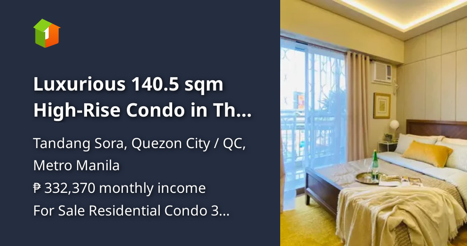 View of Luxurious 140.5 sqm High-Rise Condo in The Erin Heights, Quezon City ...