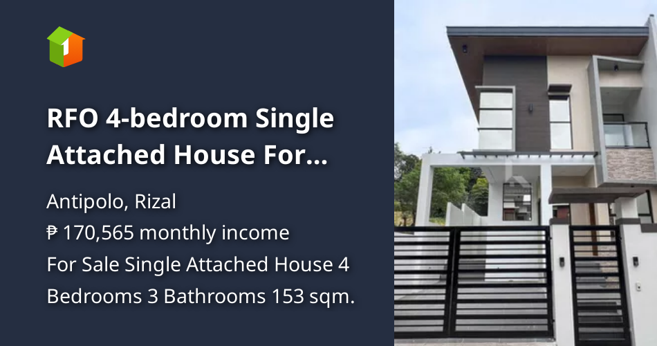 RFO 4bedroom Single Attached House For Sale Kingsville Hills Antipolo