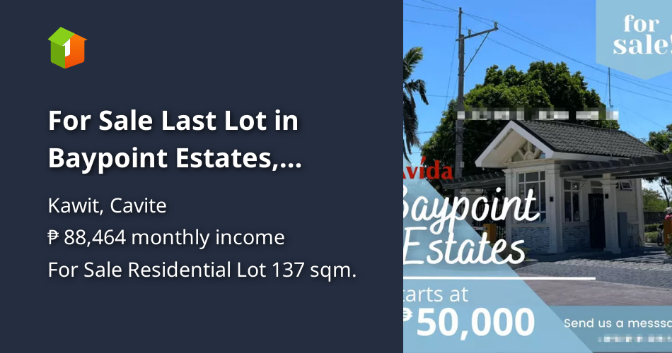 For Sale Last Lot in Baypoint Estates, Kawit, Cavite, Kalayaan Road [Lot 🚜] (June 2024) in Kawit