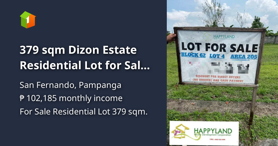 379 sqm Dizon Estate Residential Lot for Sale Blk 60 Lot 1 San Agustin