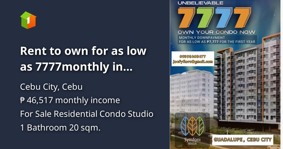 Rent to own for as low as 7777monthly in Guadalupe Cebu City [Condo 🏙️