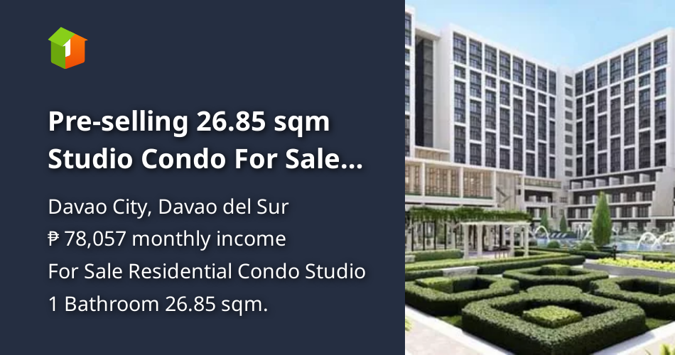 Preselling 26.85 sqm Studio Condo For Sale in Davao [Condo 🏙️] (August