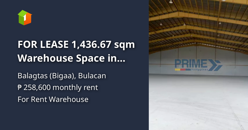 FOR LEASE 1,436.67 sqm Warehouse Space in Balagtas Bulacan