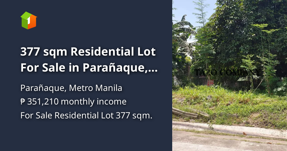 377 sqm Residential Lot For Sale in Parañaque, Merville [Lot 🚜] (June