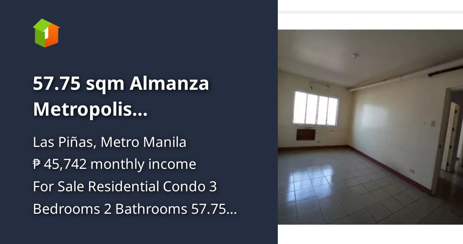 57.75 sqm Almanza Metropolis Condominium For Sale in Las Piñas [Condo 🏙