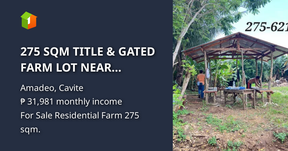 275 SQM TITLE & GATED FARM LOT NEAR CRISANTO ROAD IN AMADEO [Lot 🚜