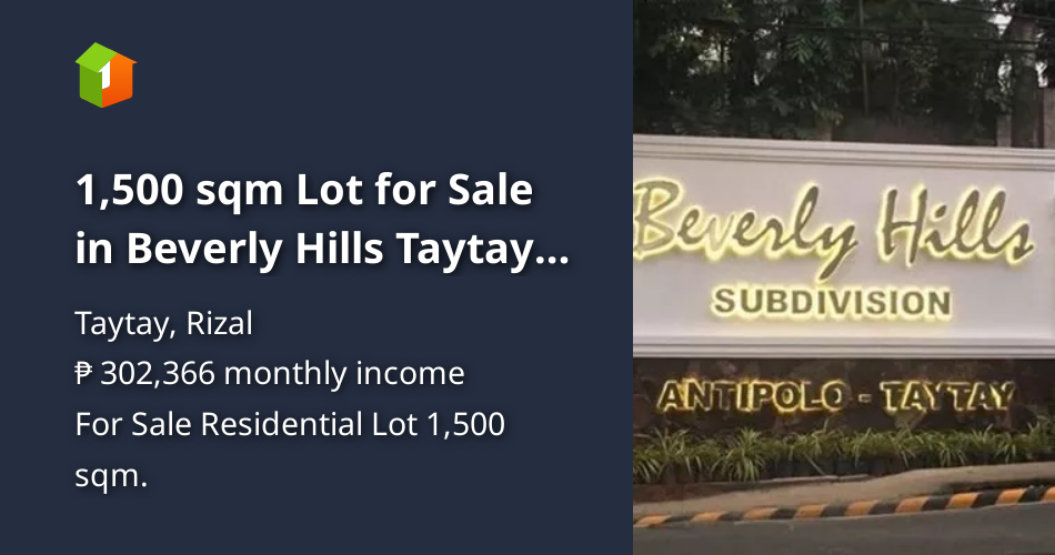 1,500 sqm Lot for Sale in Beverly Hills Taytay Rizal [Lot 🚜] (July 2024