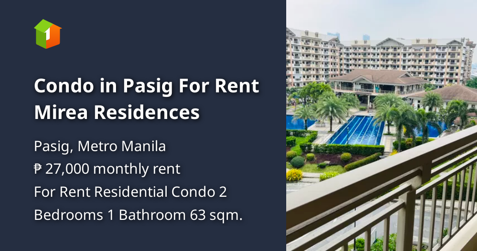Condo in Pasig For Rent Mirea Residences [Condo 🏙️] (January 2024) in