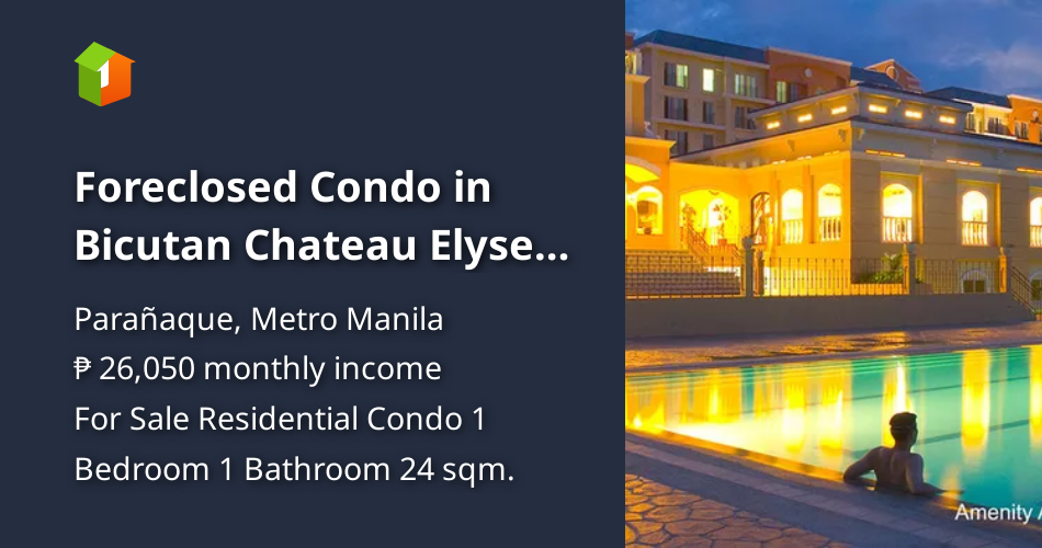 Foreclosed Condo in Bicutan Chateau Elysee Doa Soledad SM SLEX Makati