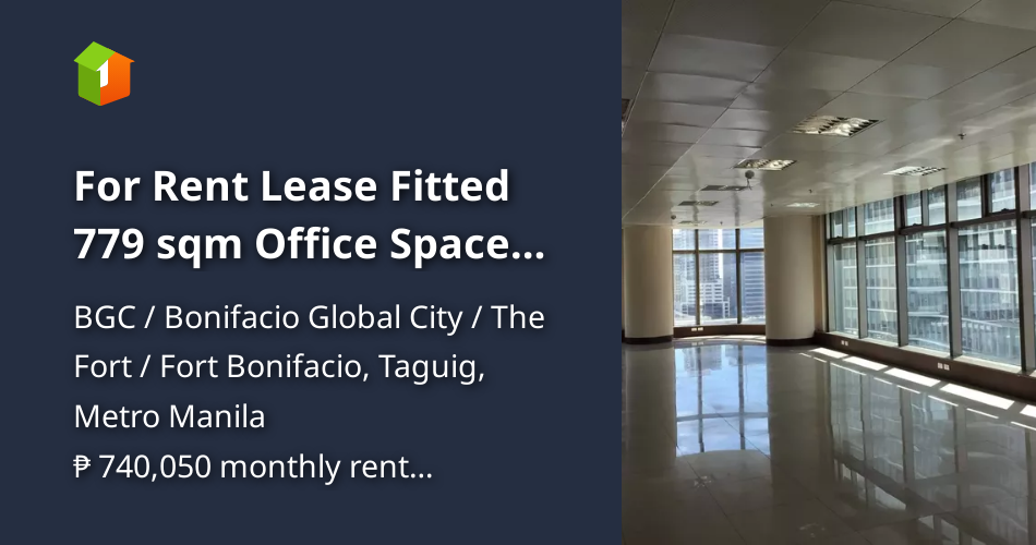 For Rent Lease Fitted 779 sqm Office Space BGC Taguig